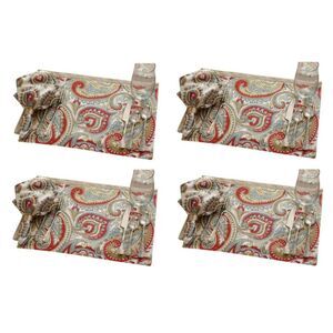 Scrollwork Nadu Print Placemats Kitchen Dining Room Set of 4 Cotton